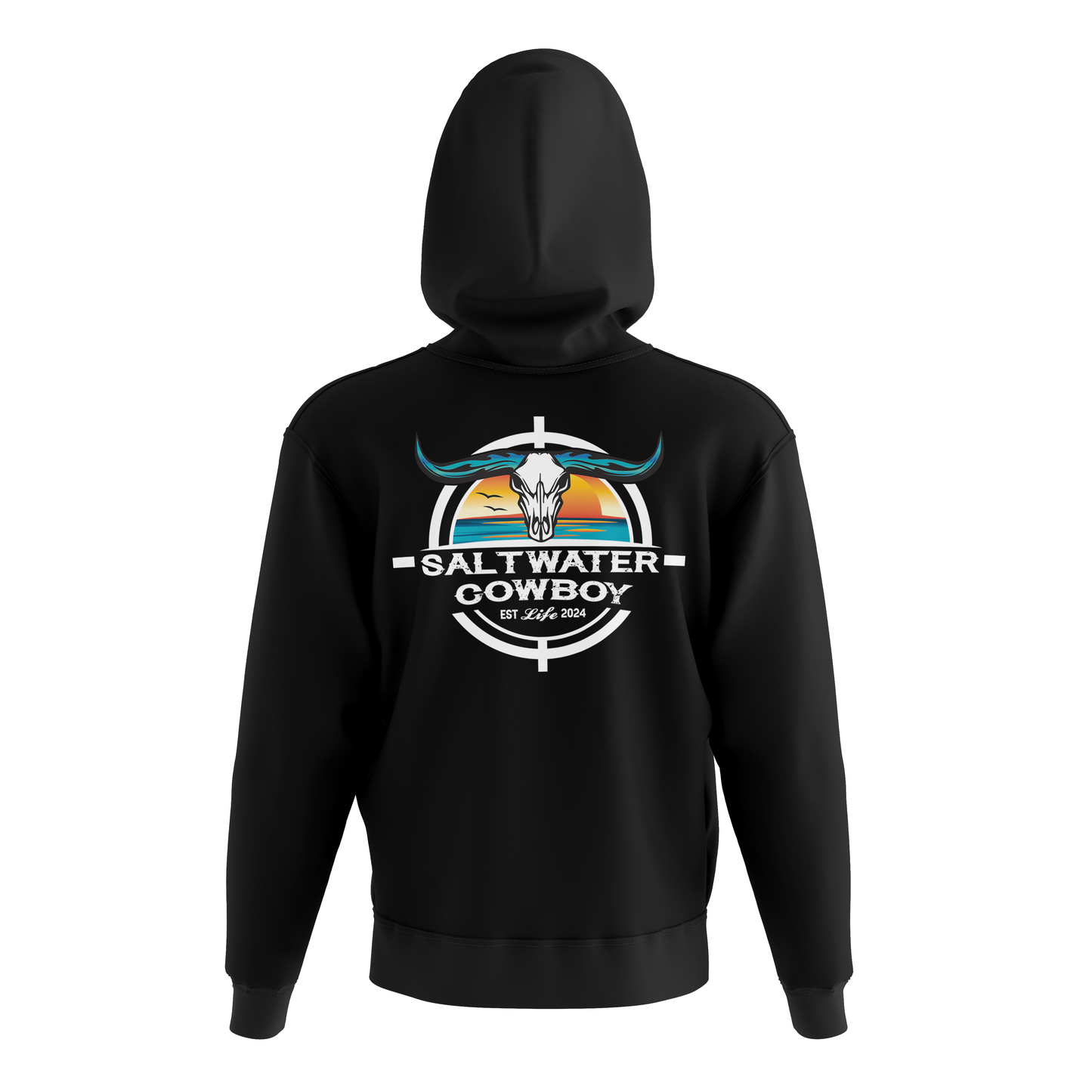 Black Saltwater Cowboy Life Hoodie