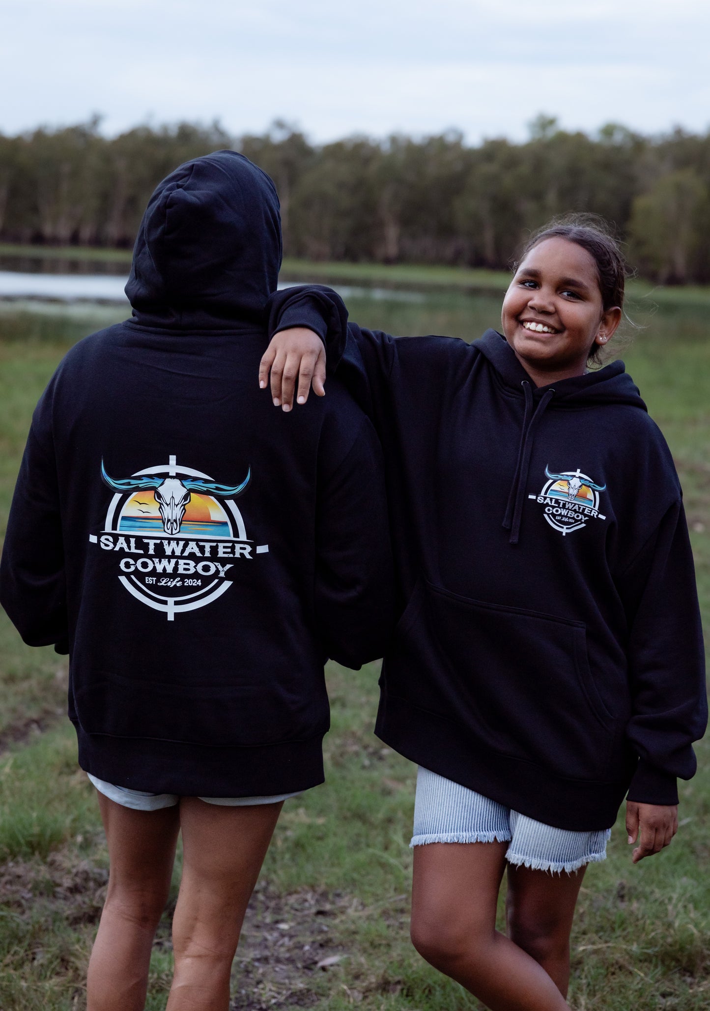 Black Saltwater Cowboy Life Hoodie