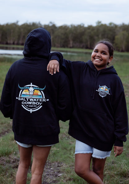 Black Saltwater Cowboy Life Hoodie